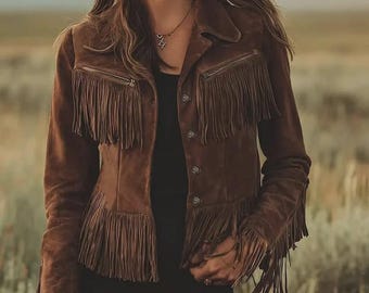 【vintage】 western fringe suede jacket Vintage Suede Fringe Western Jacket | Handmade Cowboy Style - Etsy