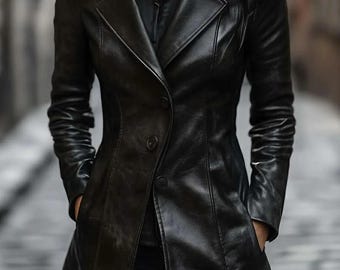 Women's Vintage Stand Collar Genuine Leather Jacket