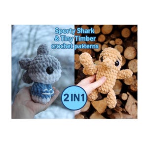 Sportieve haakpatronen haai en klein hout – 2-in-1 Brainrot-bundel