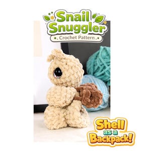 Snail Snuggler Crochet Pattern, Low Sew Amigurumi Lovey Tutorial, PDF Download, English US Terms