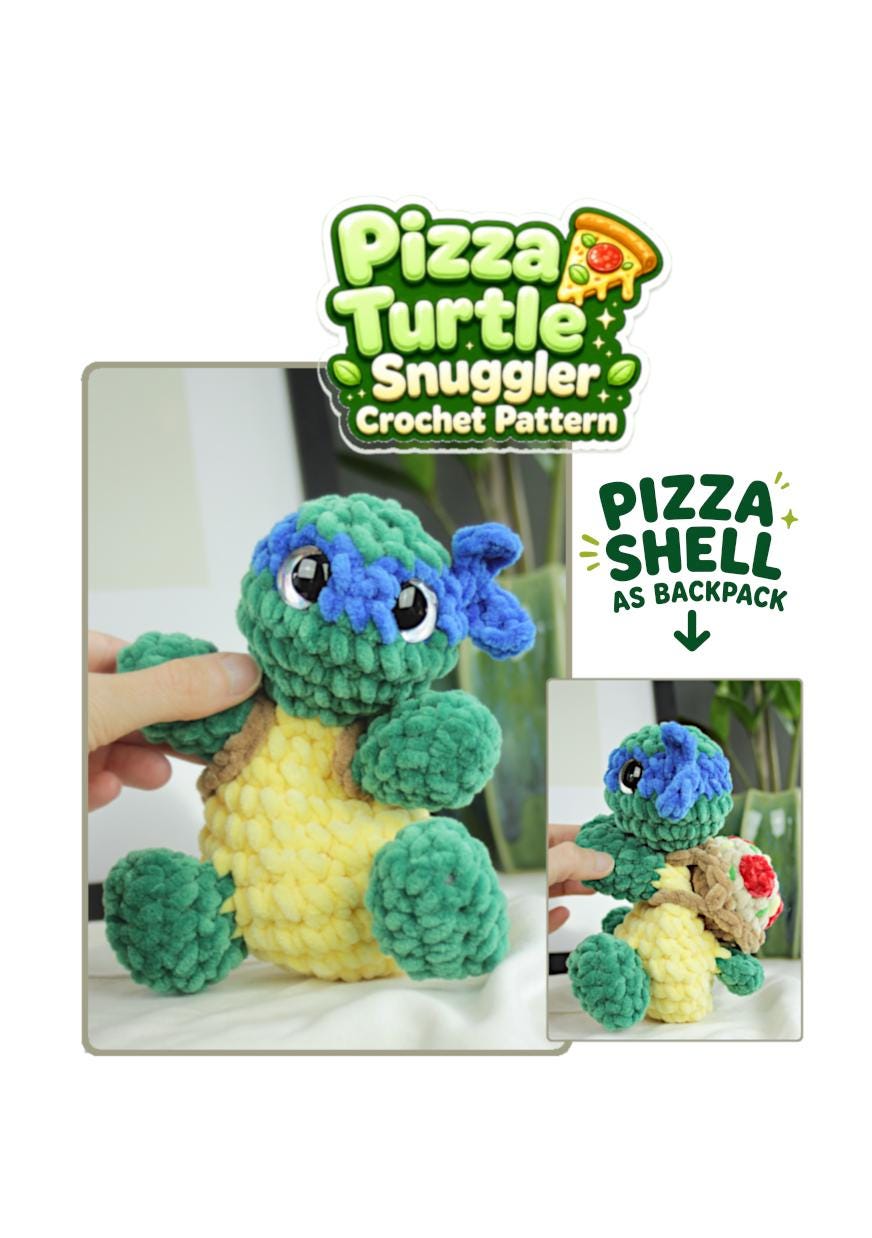 30 Ninja Turtle Crochet Patterns to Stitch for Fans, Gifts, and Playtime 24 Pizza Turtle Snuggler Pattern
