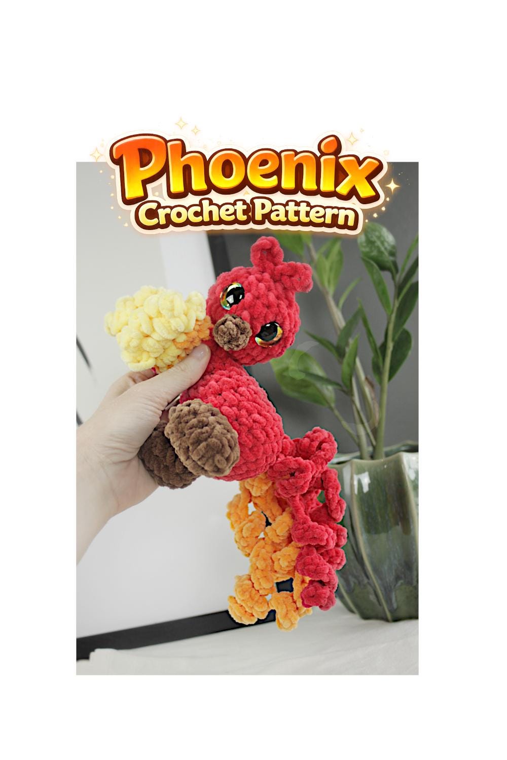 Low Sew Phoenix Plushie Crochet Pattern