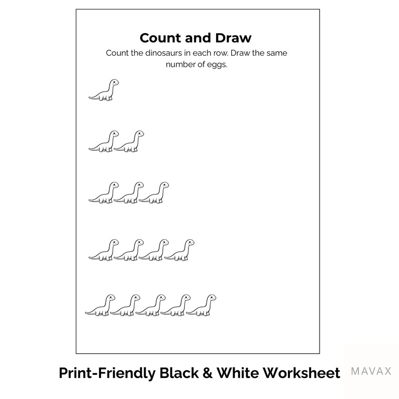 Count And Draw Worksheets.pdf Count and Draw Worksheet 1–5 | Dinosaur Math Activity for Preschool ...