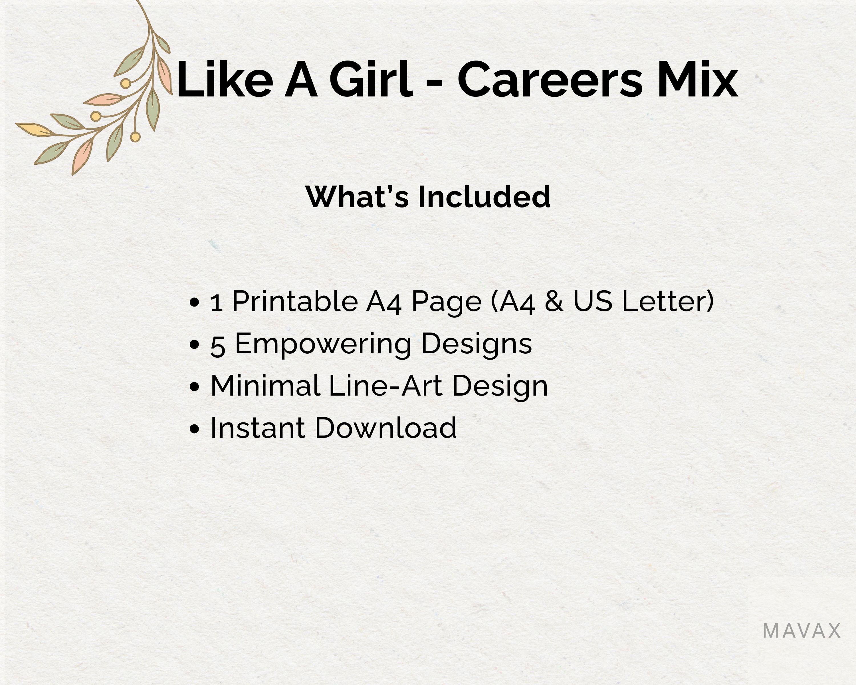 Empowering Careers Coloring Page for Girls – Printable Activity (PDF ...