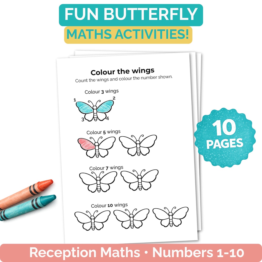 Butterfly Maths Worksheets – Reception Maths – Numbers 1–10 | Early