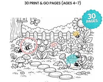 Homeschool Activity Pack (Ages 4–7), Printable Worksheets Bundle, Summer Activities for Kids, Screen-Free Learning, Kindergarten / Reception