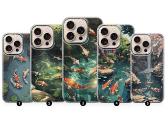 Fish themed Phone Case aquarium fish for iPhone 17Pro, 16, 15, 14, 13, 12, Samsung S25 FE, S24, S23Fe, S22, A17,A16,A26,A56, Pixel 10, 9Pro.