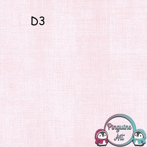 Op de afbeelding: Een lichtroze achtergrond met een textuurpatroon. De tekst "D3" staat in de linkerbovenhoek. De rechteronderhoek bevat een logo met twee cartoonpinguïns en de woorden "Pinguine Art".