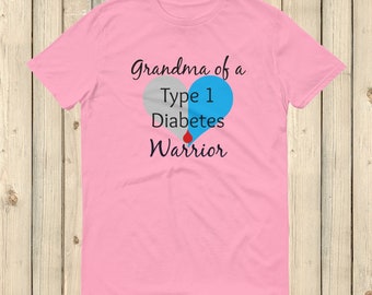 Grandma of a Type 1 Diabetes Warrior T1D Unisex Shirt - Choose Color