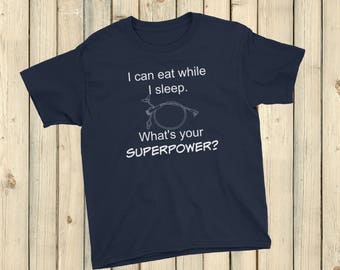 I Can Eat While I Sleep Feeding Tube Superpower Kids' Shirt - Choose Color