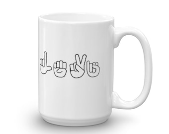 Personalized Sign Language ASL Coffee Tea Mug - Choose Size