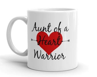 Aunt of a Heart Warrior CHD Heart Defect Coffee Tea Mug - Choose Size