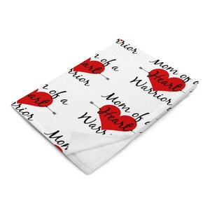 Mom of a Heart Warrior CHD Heart Defect Throw Blanket