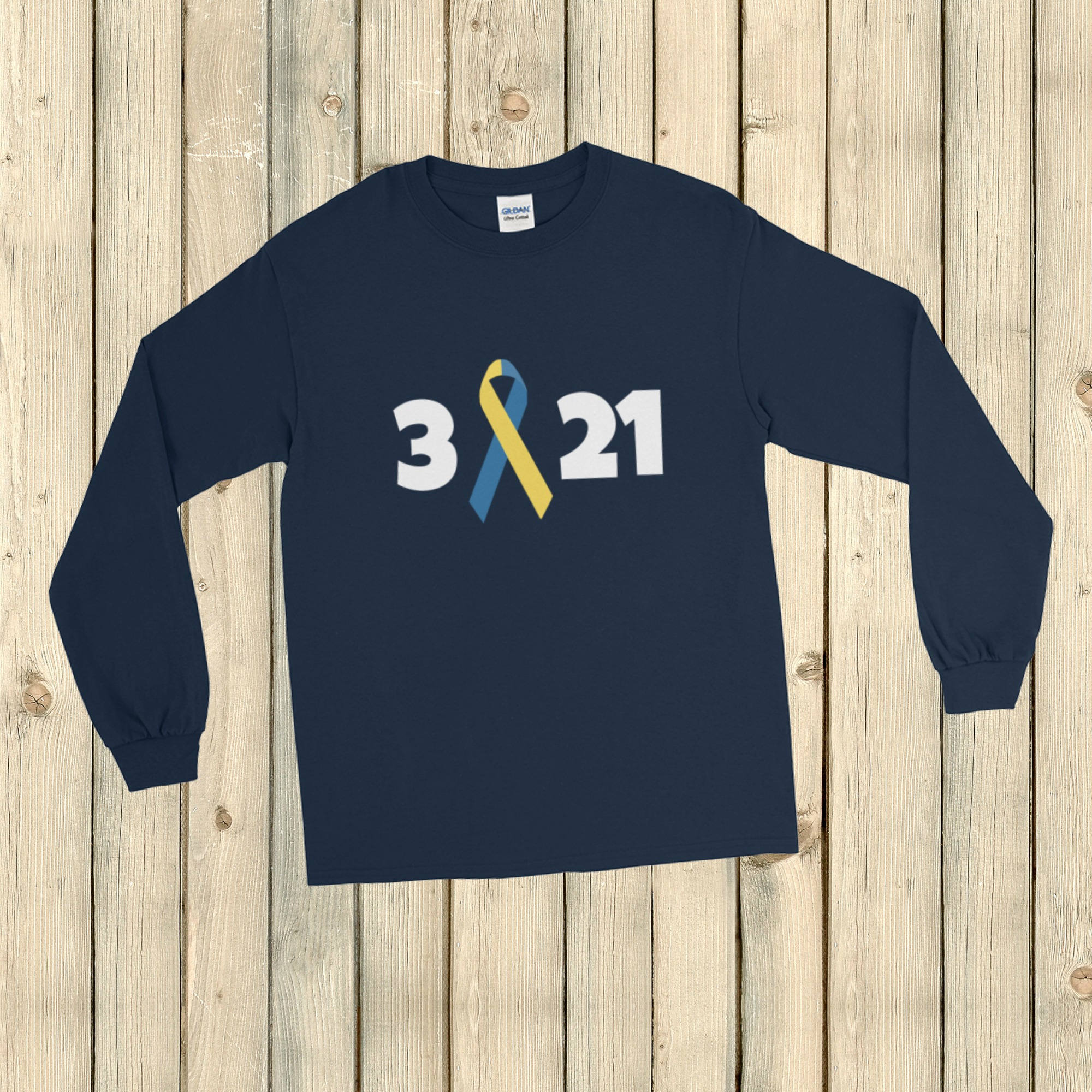 3 21 Down Syndrome Awareness Unisex Long Sleeved Shirt - Choose Color