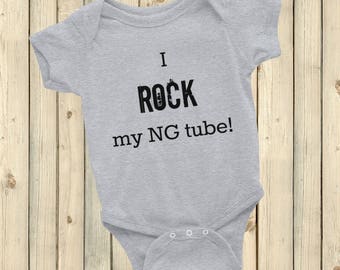 I Rock My NG Tube Feeding Tube Bodysuit - Choose Color