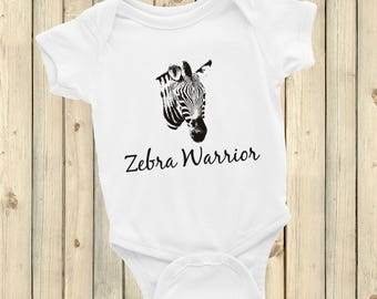 I Am a Zebra Warrior Rare Disease Ehlers Danlos EDS Bodysuit - Choose Color