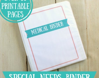 Special Needs Medical Binder Printables 32 Pages Instant Download Feeding Tube, Medically Complex, Autism, Cerebral Palsy, Down Syndrome