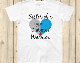 Sister of a Type 1 Diabetes Warrior T1D Kids' Shirt - Choose Color