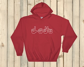 Personalized Sign Language ASL Hoodie Sweatshirt - Choose Color