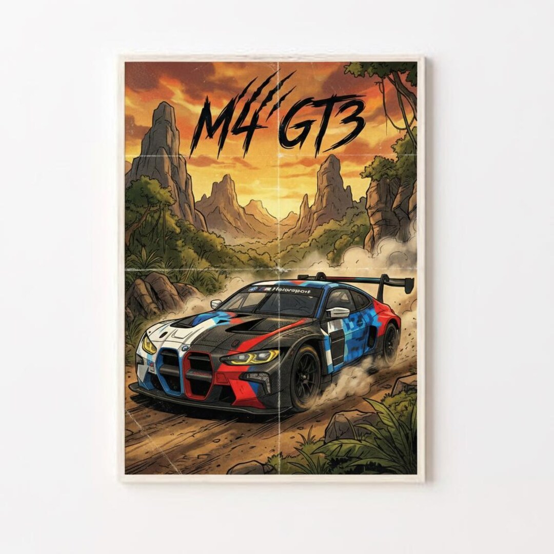 BMW M4 | Sport Car Poster | Race Auto Wall Art | Digital Download ...