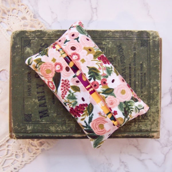 Travel tissue case in a rifle paper co print- pocket tissue- travel tissue- pocket tissue case - tissue tuck- small wrapped gift for her