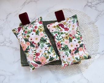 A set of two large lavender sachets - velvet hanging tap - rifle paper-generous amount of lavender - Gift for a friend or a wedding-relax