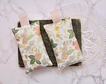 Rifle paper co lavender -set of two lavender sachets-velvet hanging tab -generous amount of lavender - Gift for a friend or a wedding-relax