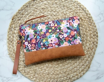 Modern purple Rifle Paper co. Wristlet Clutch: Everyday Phone Wallet with Detachable Strap
