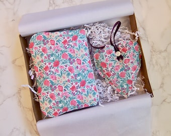 Beautiful Liberty of London Gift set for women  / mothers day gift set / care package with pouch and lavender heart / small bag gift.