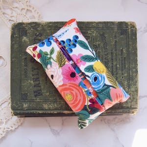 Travel tissue case in Rifle Paper co- pocket tissue- travel tissue- pocket tissue case - tissue tuck- small wrapped gift for her
