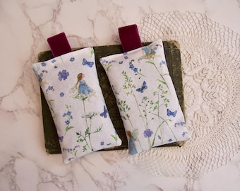 Set of Two Lavender Sachets – Floral Fairy Print, Velvet Tab, Relaxing Aroma