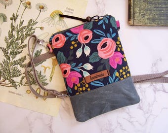 Rifle Paper co. Cellphone Crossbody Bag, Small Passport Purse, Everyday Phone Pouch