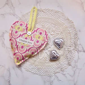Thank you Hanging Heart Lavender sachet -Gratitude - Country house decor- room freshener-  Sachet pillow- small gift - heart