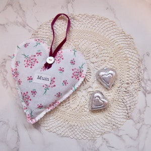 Valentines day Hanging Heart Lavender sachet - Mum - Country house decor- room freshener-  Sachet pillow- small gift - heart