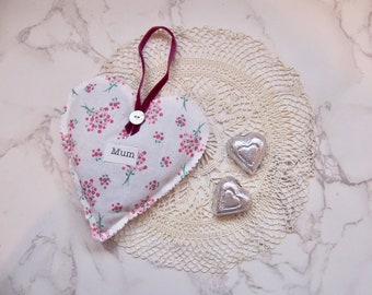 Valentines day Hanging Heart Lavender sachet - Mum - Country house decor- room freshener-  Sachet pillow- small gift - heart