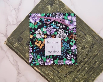 Tea wallet-Tea pouch-Tea bag holder-Tea organizer-Tea gift- Pukka tea bag-Small gift-Gift for a friend-Fabric tea pouch-Tea time is me time.