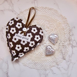 Hanging Heart Lavender sachet - keep going  - Country house decor- room freshener-  Sachet pillow- gift - car fresh - heart