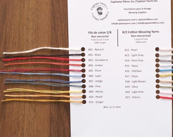 8/2 Cotton Color Sample Card