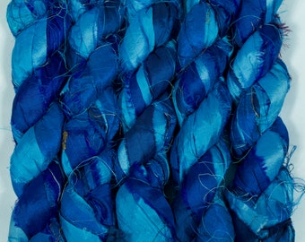 Sari Silk Ribbon (100g/50yards) -Blue shades #961