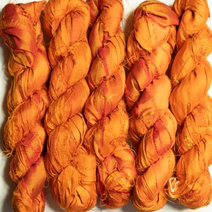 Sari Silk Ribbon (100g/50yards) - Orange Shades  #931