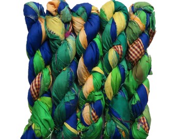 100g/50yards - Sari Silk Ribbon - Multicolor #a215