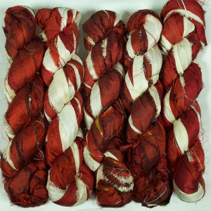 Sari Silk Ribbon (100g/50yards) -Burgundy shades #964