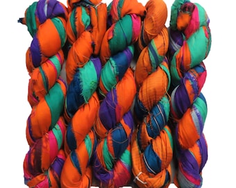 100g/50yards - Sari Silk Ribbon - Multicolor #a200