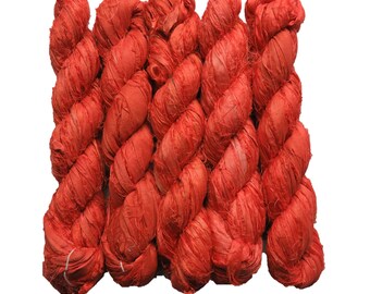 100g/50yards - Sari Silk Ribbon Tomato Red #A408