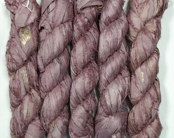 Sari Silk Ribbon (100g/50yards) - Mauve Shades #1071