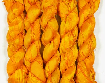 Sari Silk Ribbon (100g/50yards) - Orange Shades #1047