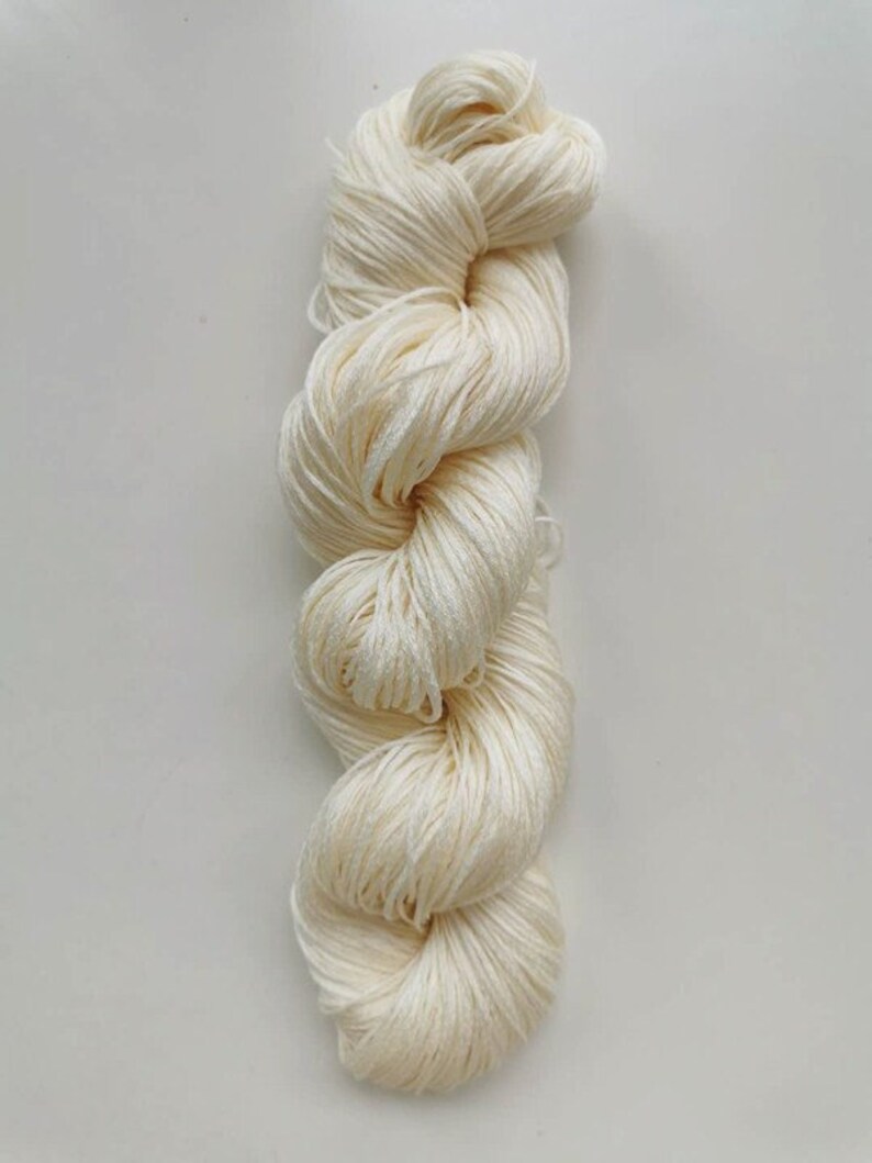 Undyed Tussah Silk Yarn 250m/50g/skein Knitting / Weaving Etsy