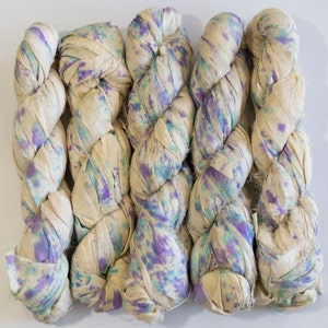 Sari Seidenband (100g/50yards) - Violett/Türkis lasiert #908