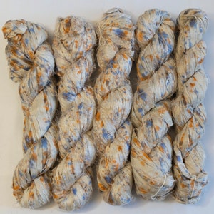 Sari Seidenband (100g/50yards) - Orange/Blau lasiert #919