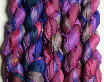Sari Silk Ribbon (100g/50yards) - Purple Shades  #937